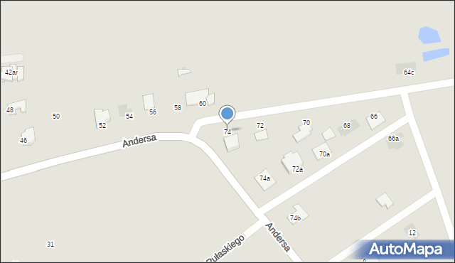 Zambrów, Pileckiego Witolda, rtm., 74, mapa Zambrów