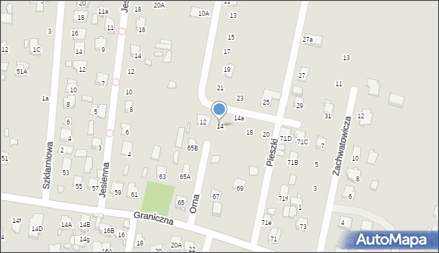 Zamość, Pieszki Michała, 14, mapa Zamościa