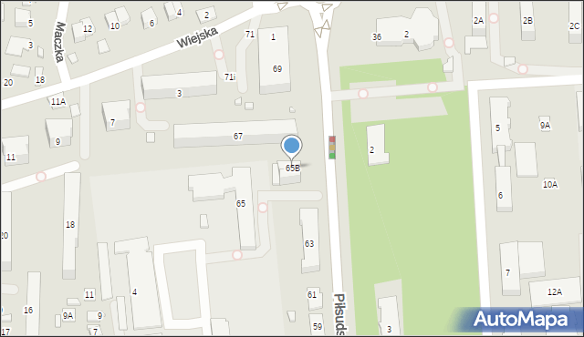 Zamość, Piłsudskiego Józefa, marsz., 65B, mapa Zamościa