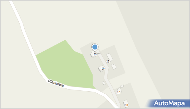 Zaręba, Piaskowa, 20, mapa Zaręba