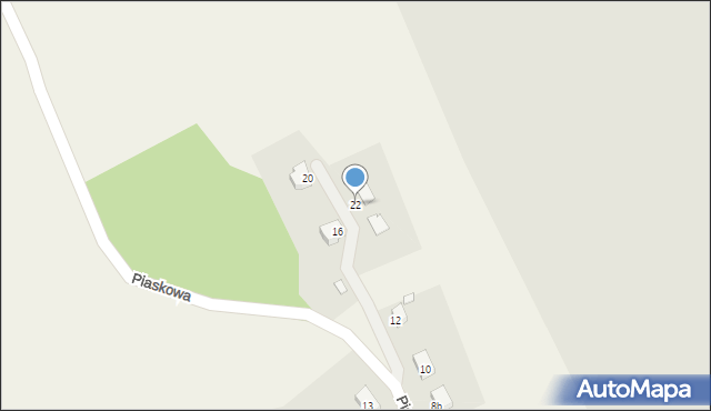 Zaręba, Piaskowa, 22, mapa Zaręba