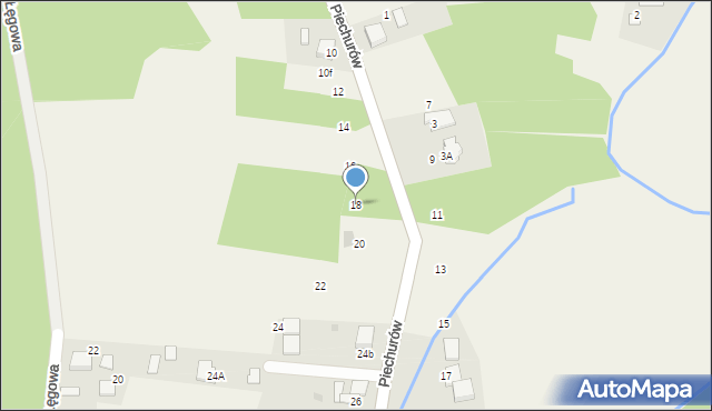 Żarki, Piechurów, 18, mapa Żarki