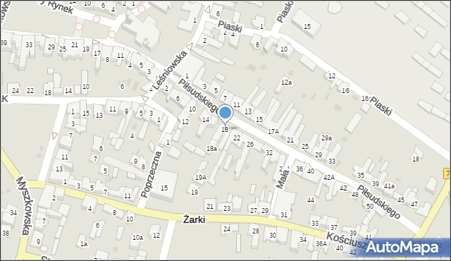 Żarki, Piłsudskiego Józefa, marsz., 18, mapa Żarki