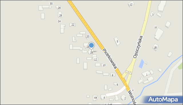 Żarnów, Piotrkowska, 16, mapa Żarnów