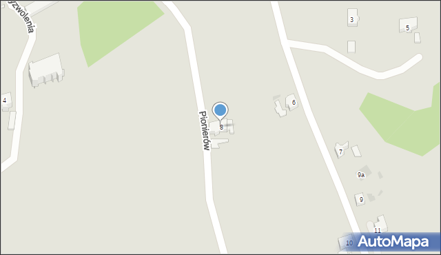 Żary, Pionierów, 8, mapa Żary