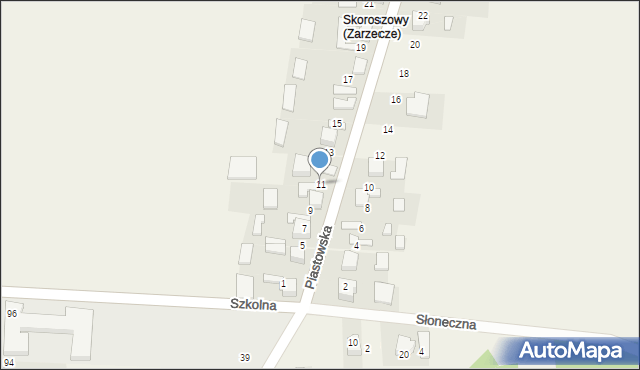 Zarzecze, Piastowska, 11, mapa Zarzecze
