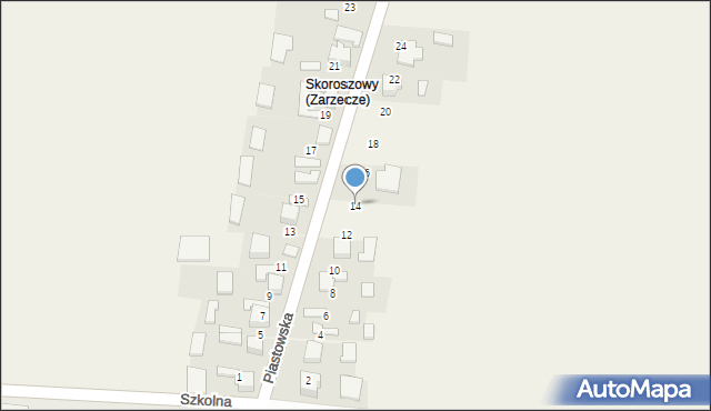 Zarzecze, Piastowska, 14, mapa Zarzecze