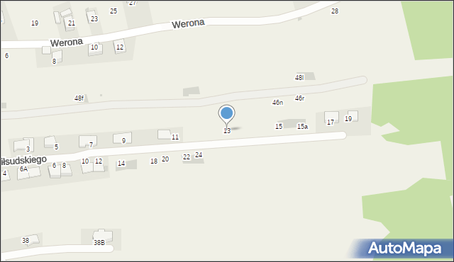 Zaskale, Piłsudskiego Józefa, marsz., 13, mapa Zaskale