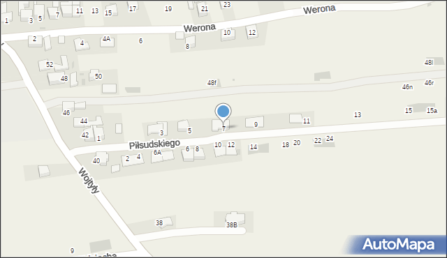 Zaskale, Piłsudskiego Józefa, marsz., 7, mapa Zaskale