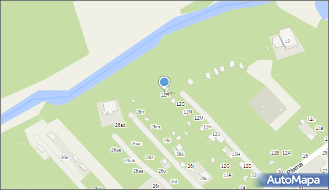 Zawady, Piwna, 12R, mapa Zawady