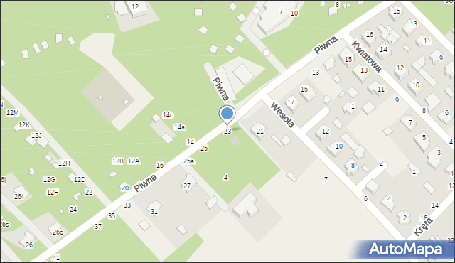 Zawady, Piwna, 23, mapa Zawady