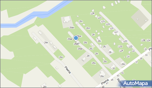 Zawady, Piwna, 26ab, mapa Zawady
