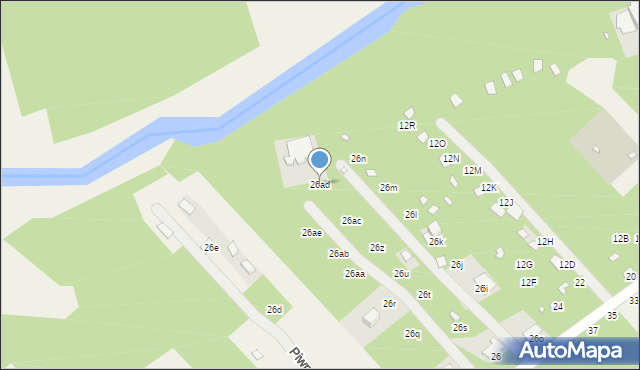 Zawady, Piwna, 26ad, mapa Zawady