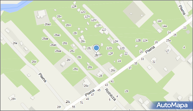 Zawady, Piwna, 26i, mapa Zawady