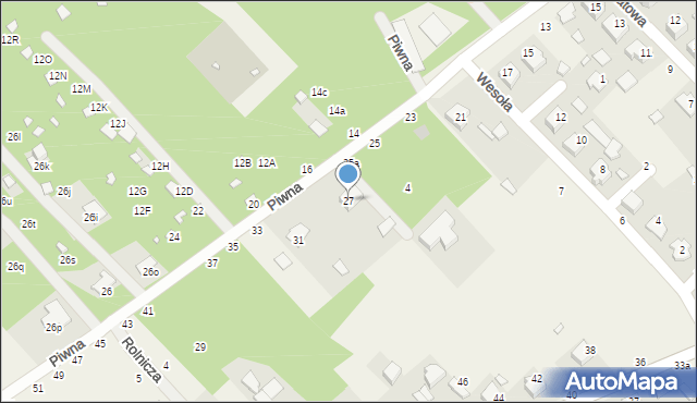 Zawady, Piwna, 27, mapa Zawady