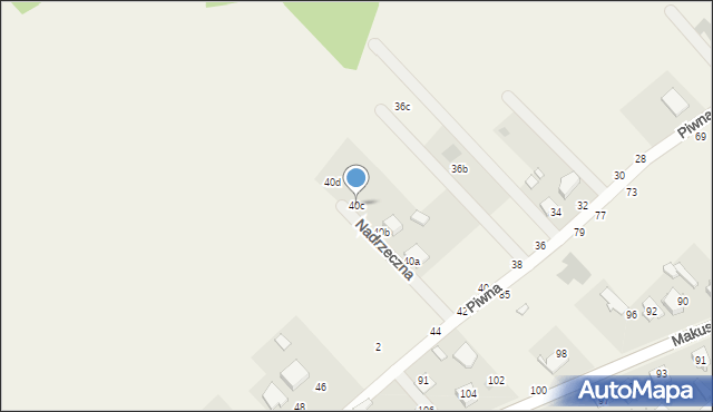 Zawady, Piwna, 40c, mapa Zawady