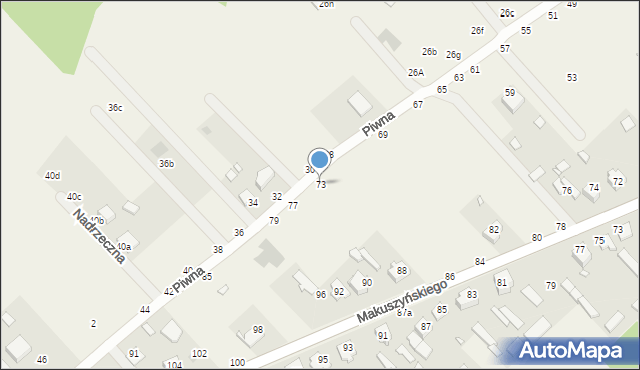 Zawady, Piwna, 73, mapa Zawady
