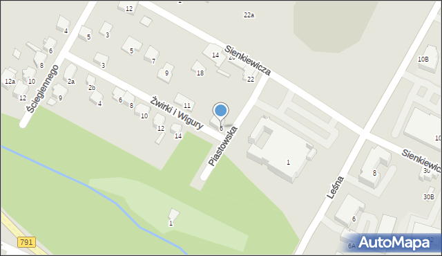 Zawiercie, Piastowska, 6, mapa Zawiercie