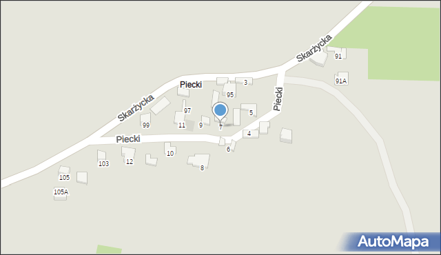 Zawiercie, Piecki, 7, mapa Zawiercie