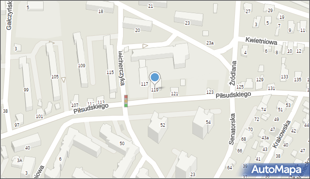 Zawiercie, Piłsudskiego Józefa, marsz., 119, mapa Zawiercie