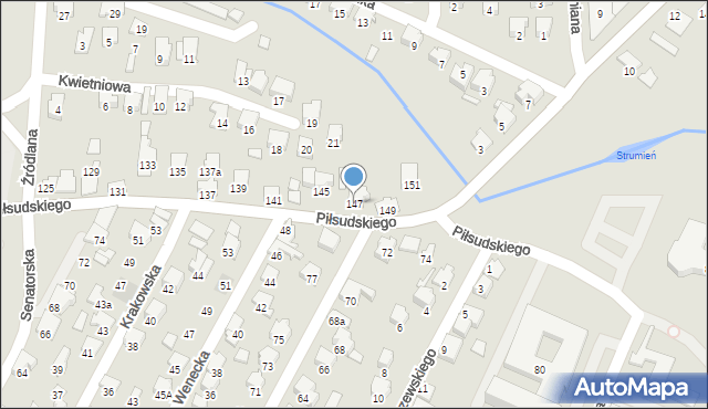 Zawiercie, Piłsudskiego Józefa, marsz., 147, mapa Zawiercie