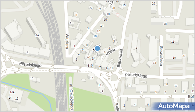 Zawiercie, Piłsudskiego Józefa, marsz., 5B, mapa Zawiercie