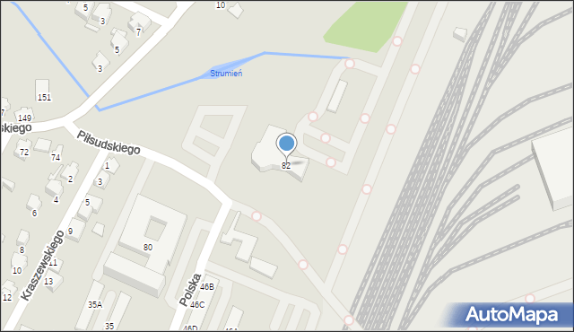 Zawiercie, Piłsudskiego Józefa, marsz., 82, mapa Zawiercie