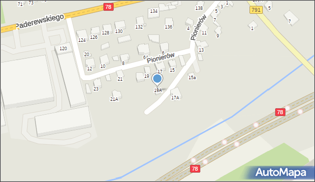 Zawiercie, Pionierów, 19A, mapa Zawiercie