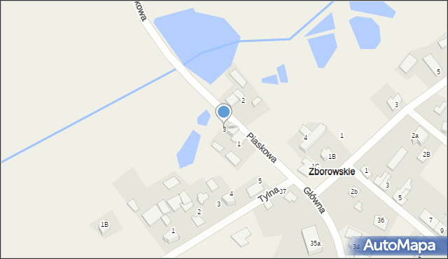 Zborowskie, Piaskowa, 3, mapa Zborowskie