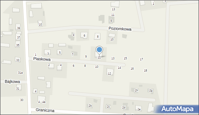 Zbuczyn, Piaskowa, 11, mapa Zbuczyn