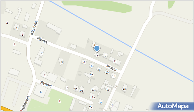 Zbuczyn, Piwna, 5, mapa Zbuczyn