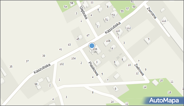 Zbychowo, Piaskowa, 1, mapa Zbychowo