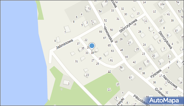 Zbychowo, Piłsudskiego Józefa, marsz., 18, mapa Zbychowo