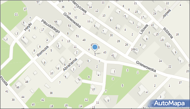 Zbychowo, Piłsudskiego Józefa, marsz., 2, mapa Zbychowo