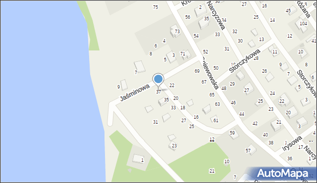 Zbychowo, Piłsudskiego Józefa, marsz., 37, mapa Zbychowo