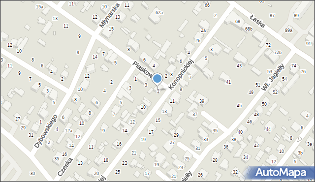 Zduńska Wola, Piaskowa, 1, mapa Zduńska Wola