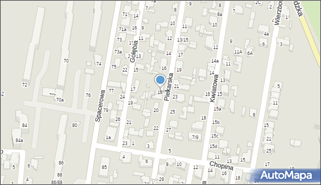 Zduńska Wola, Piekarska, 18, mapa Zduńska Wola