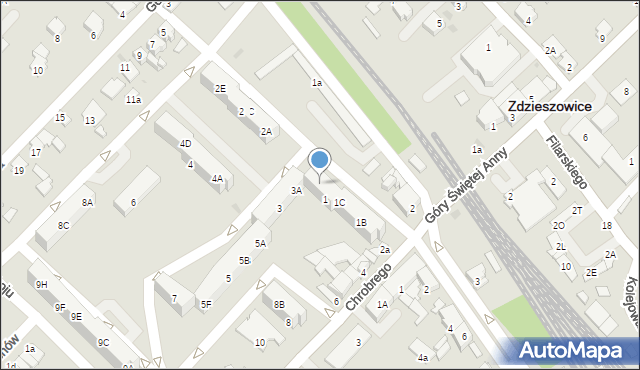 Zdzieszowice, Piastów, 1E, mapa Zdzieszowice