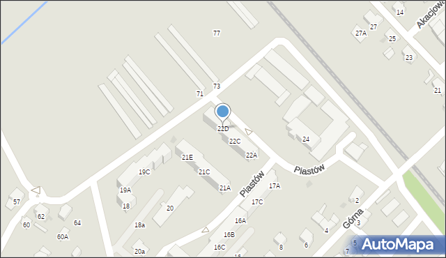 Zdzieszowice, Piastów, 22D, mapa Zdzieszowice