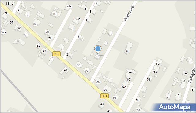 Żędowice, Piaskowa, 1, mapa Żędowice