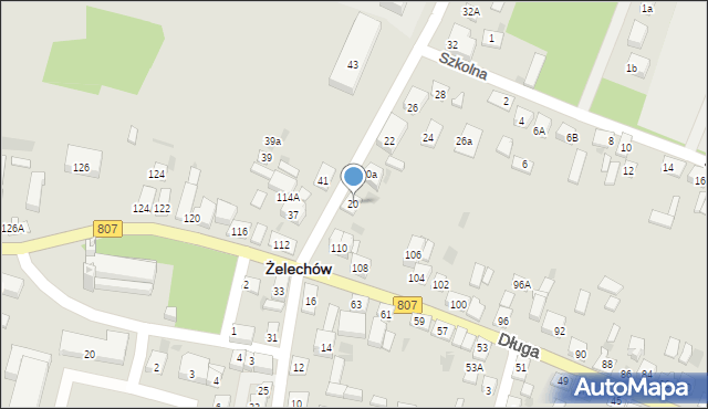 Żelechów, Piłsudskiego Józefa, marsz., 20, mapa Żelechów