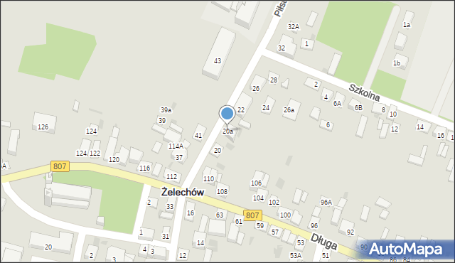 Żelechów, Piłsudskiego Józefa, marsz., 20a, mapa Żelechów