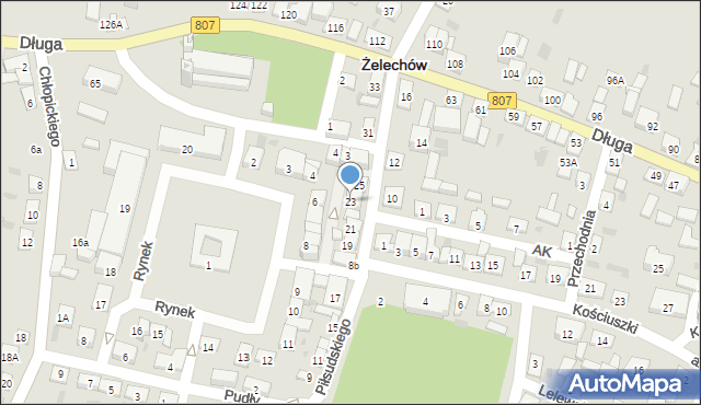 Żelechów, Piłsudskiego Józefa, marsz., 23, mapa Żelechów