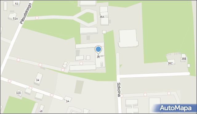 Żelechów, Piłsudskiego Józefa, marsz., 36, mapa Żelechów