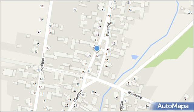 Żelisławice, Piastów, 32, mapa Żelisławice