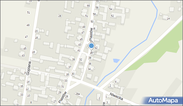 Żelisławice, Piastów, 40, mapa Żelisławice