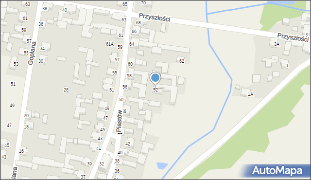 Żelisławice, Piastów, 52, mapa Żelisławice