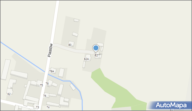 Żelisławice, Piastów, 82, mapa Żelisławice