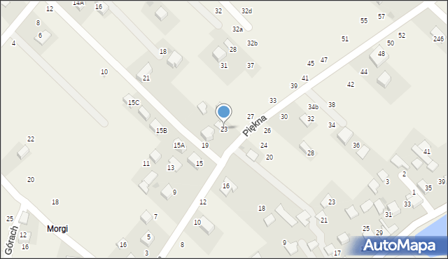 Zelków, Piękna, 23, mapa Zelków