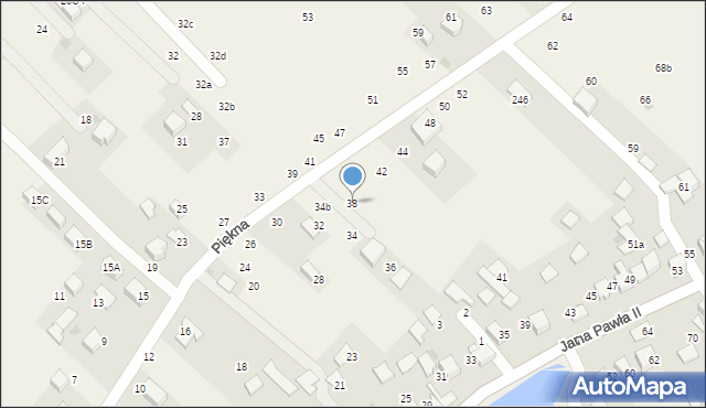 Zelków, Piękna, 38, mapa Zelków